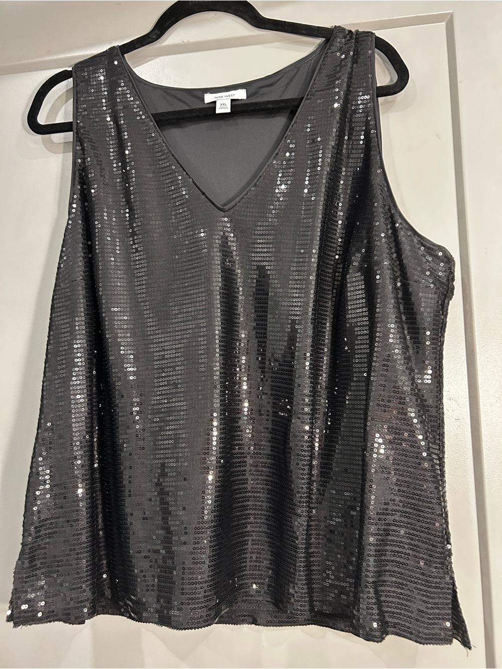 Nine West | Sequin V-Neck Camisole | Women’s | Black | XXL